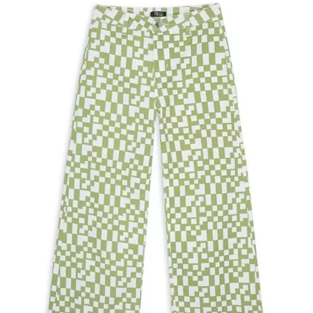 Truce Girls' Checkered Pants Green Size 12